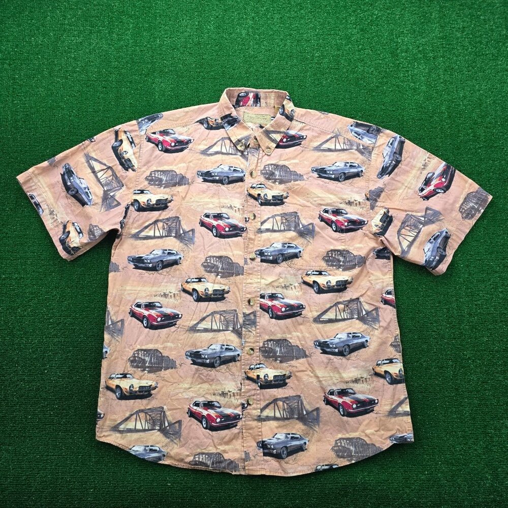 Clearwater Shirt Mens XL Button Down Classic Muscle‎ Cars Beach Summer Casual